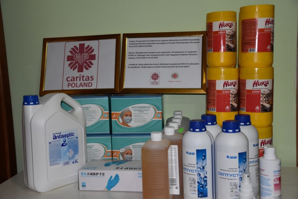 THE PROJECT "PURCHASING MEDICINES FOR PATIENTS AFFECTED BY THE COVID-19 PANDEMIC. HAS BEEN CARRIED OUT WITH THE SUPPORT AND COOPERATION OF CARITAS POLAND"